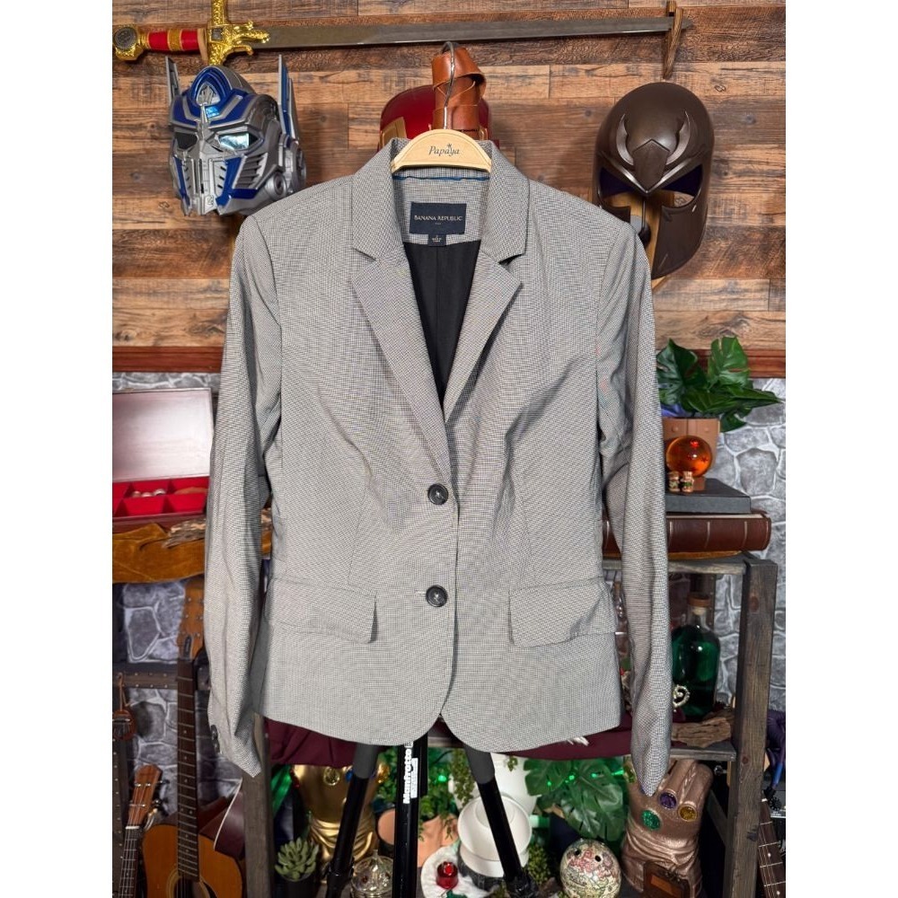 Womens Banana Republic Classic Fit s2 Gray Blazer Two Button